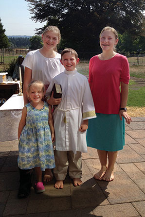 The Anderson Children (from left to right): Gloria (4), Mary (12), Joseph (10), and Martha (13).