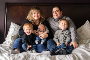 Hope and Dan DeLuca with their three boys.